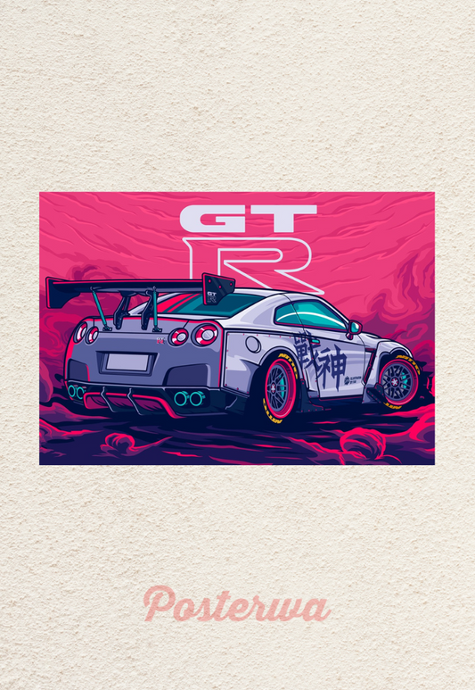 Nissan GTR Car Poster