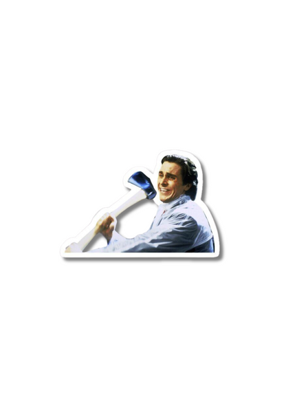 Patrick Bateman Holding Axe Sticker