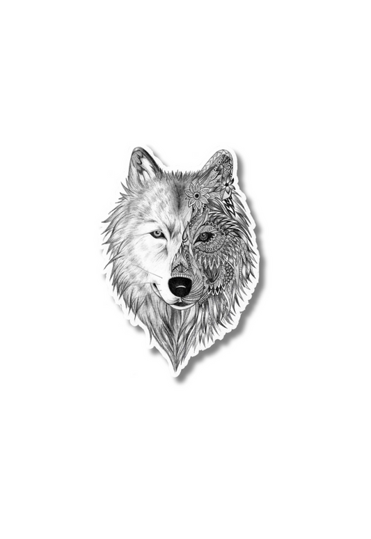 Wolf Ink Heart Sticker
