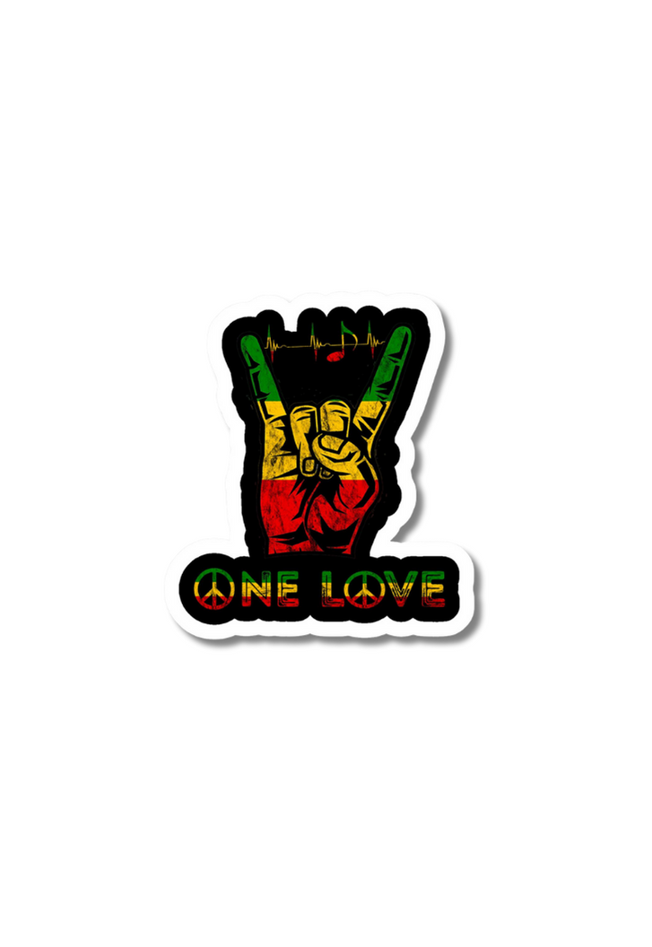 One Love Rasta Reggae Heavy Metal Sticker