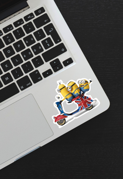 Minions On Scooter Sticker