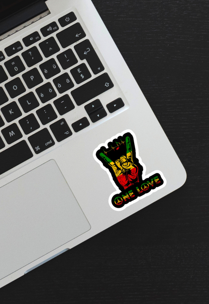 One Love Rasta Reggae Heavy Metal Sticker