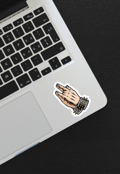 Praying Metal Hand Isolated Sticker