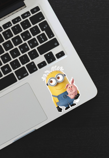 Minion With Pig Sticker