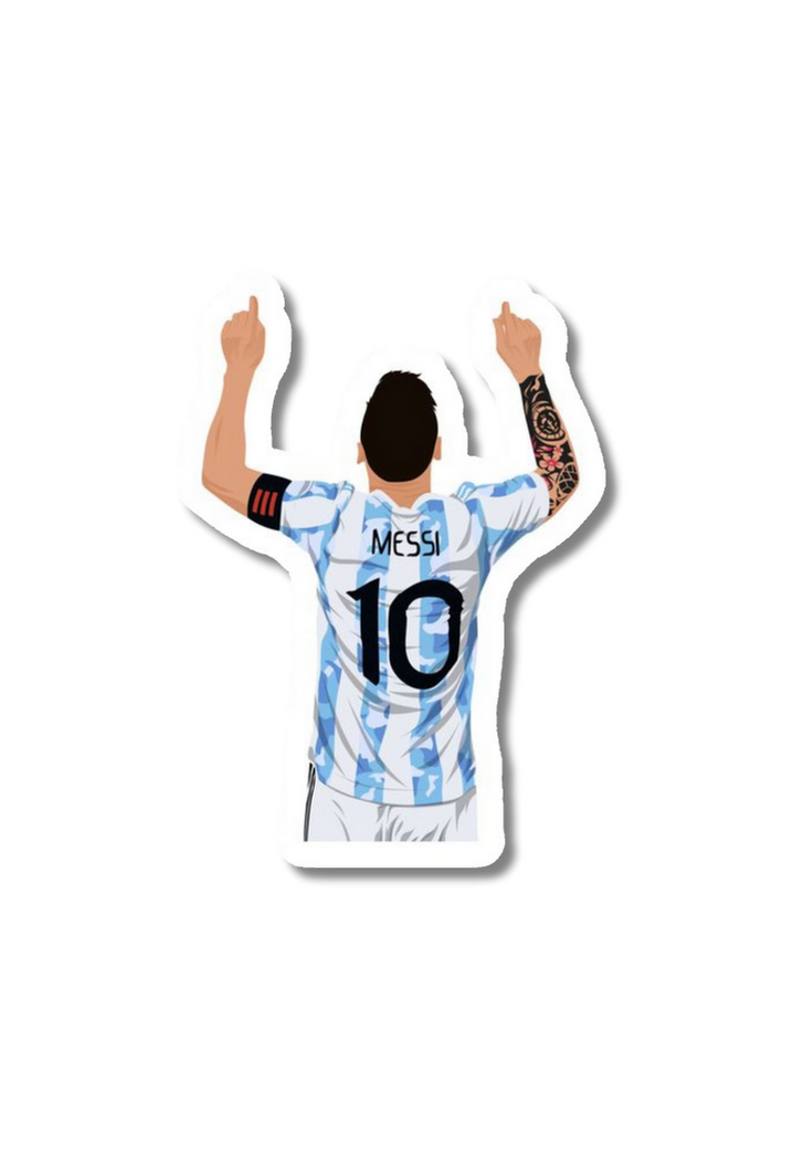 Messi Goal Celebration With Argentina Sticker