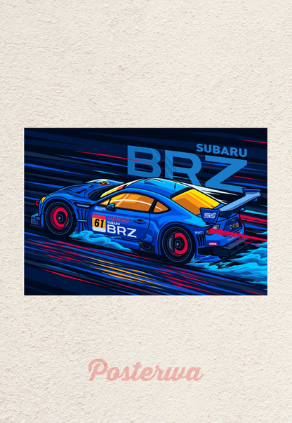 Subaru BRZ Car Poster