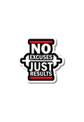 No Excuses Just Results Sticker