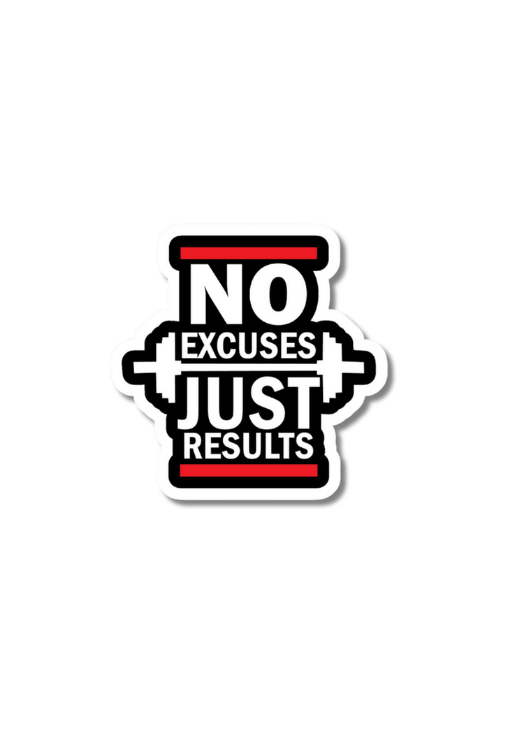 No Excuses Just Results Sticker