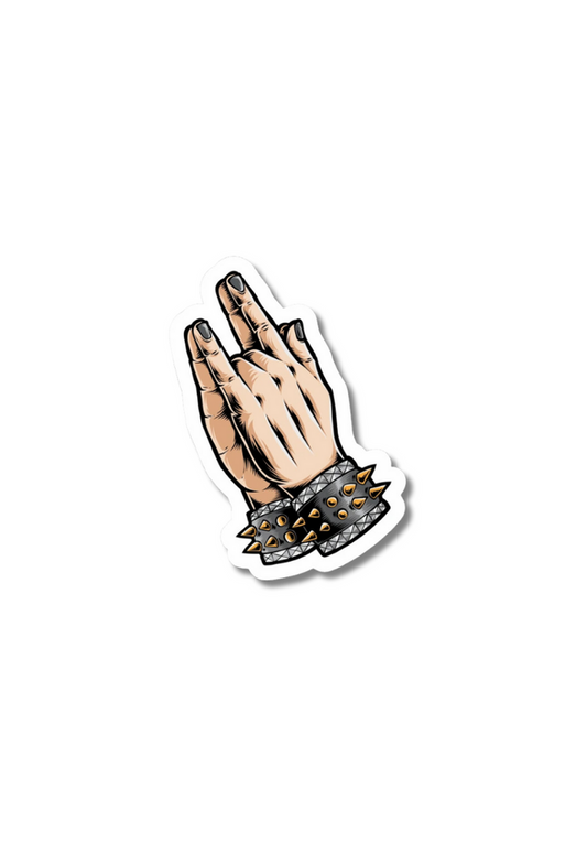 Praying Metal Hand Isolated Sticker