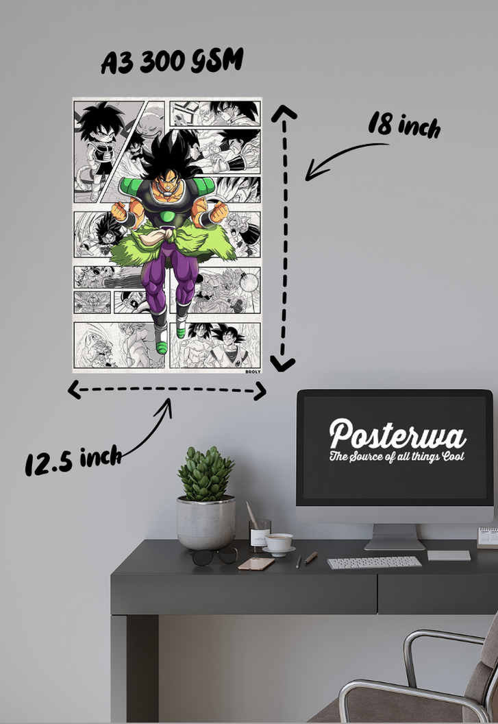 Broly Comic Strip Poster