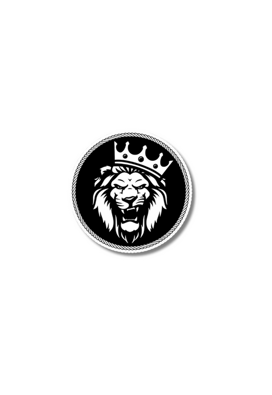 Black Lion With Crown Sticker