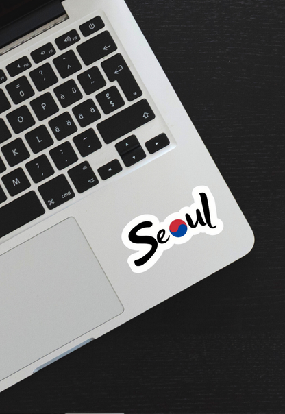 Seoul With Korean Flag Sticker