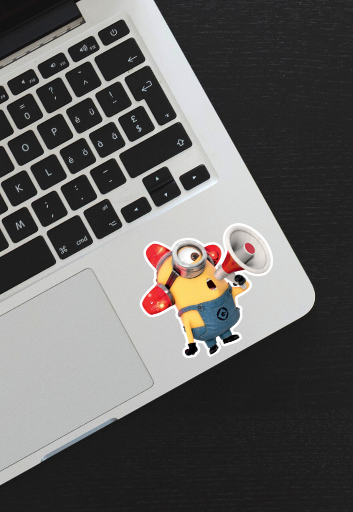 Minion Alert Transparent Sticker