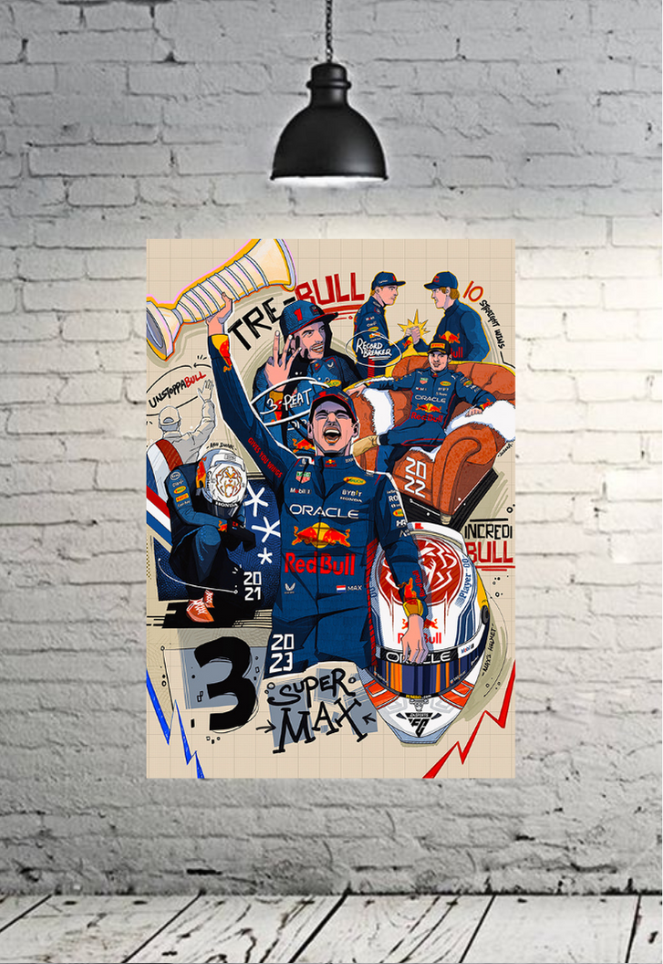 Max Verstappen THREE-TIME CHAMPIONNN Poster