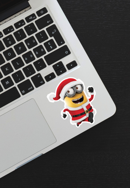 Transparent Minion Christmas Sticker