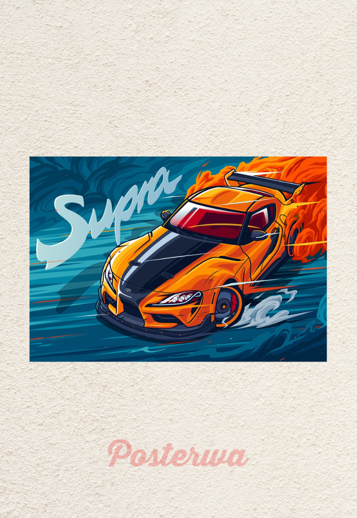 Toyota Supra Car Poster