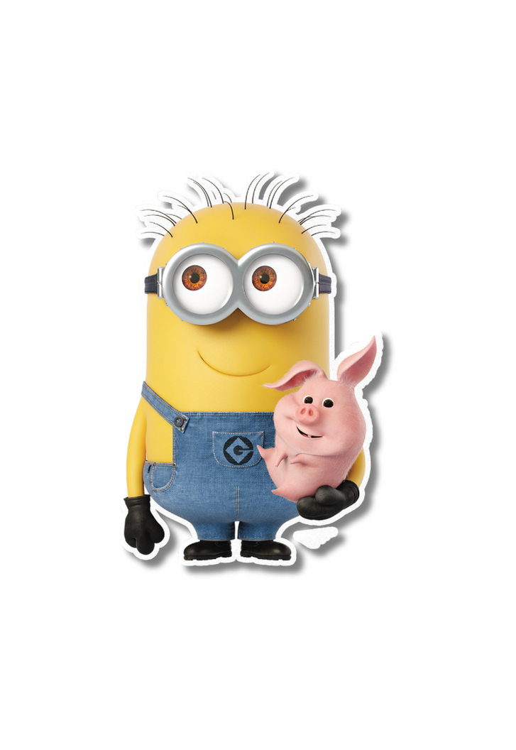 Minion With Pig Sticker