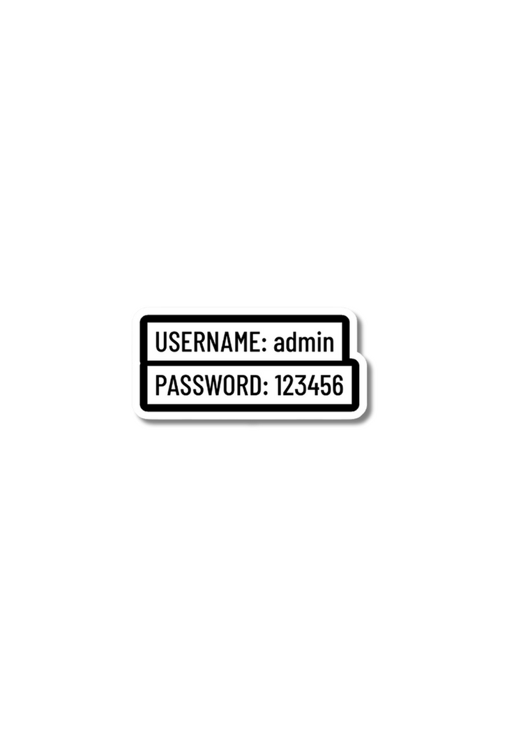 Username And Password Sticker