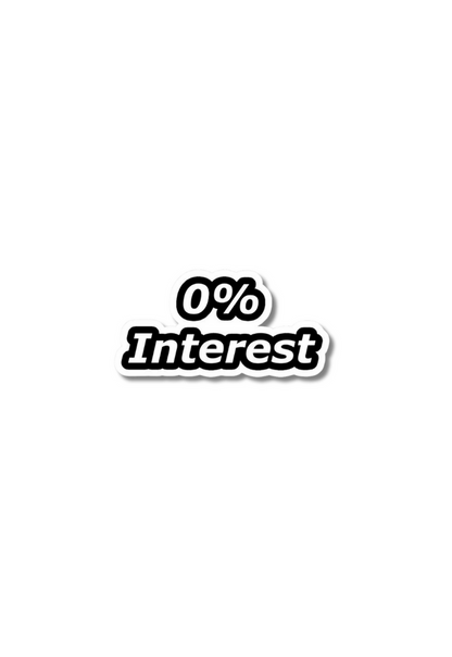 0% Interest Sticker