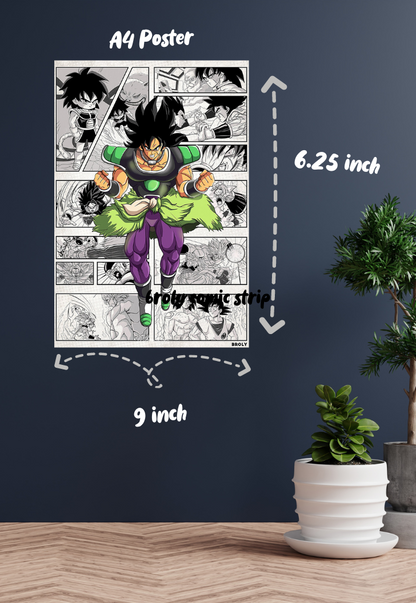 Broly Comic Strip Poster