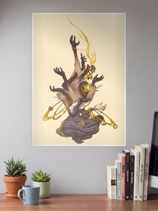 Meditating Skull Abstract Poster