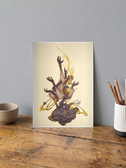 Meditating Skull Abstract Poster