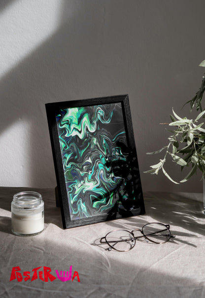 Cyan Currents | Abstract | Art Poster