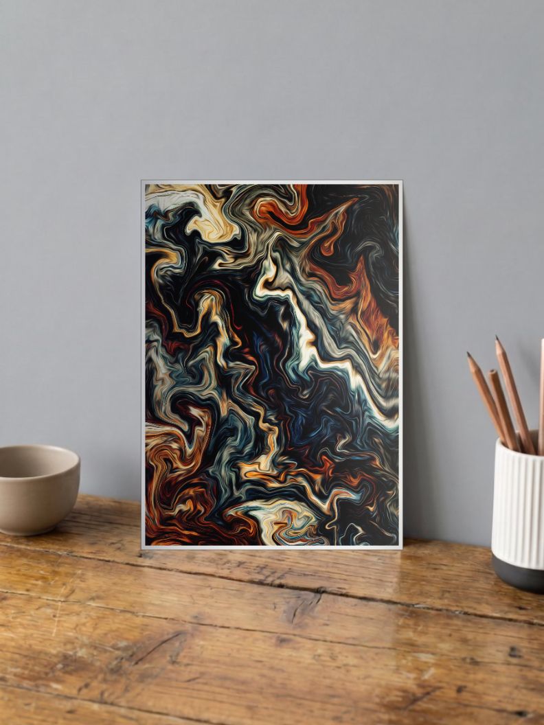 Coral Currents | Abstract | Art Poster