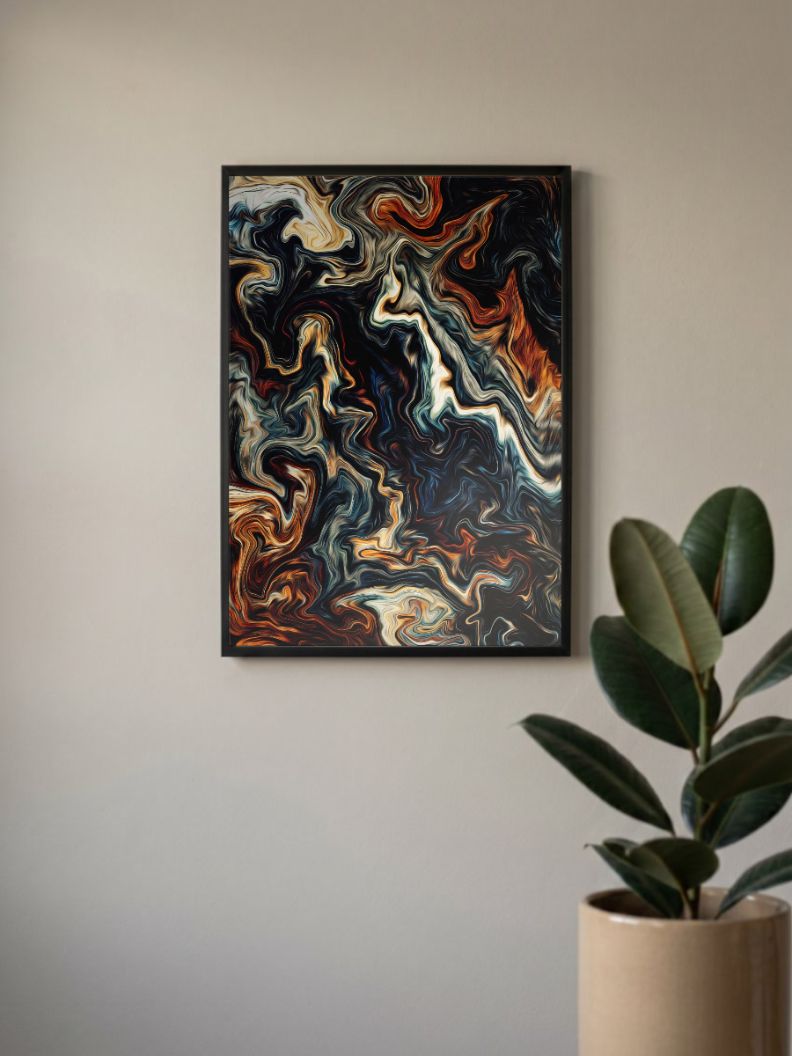 Coral Currents | Abstract | Art Poster