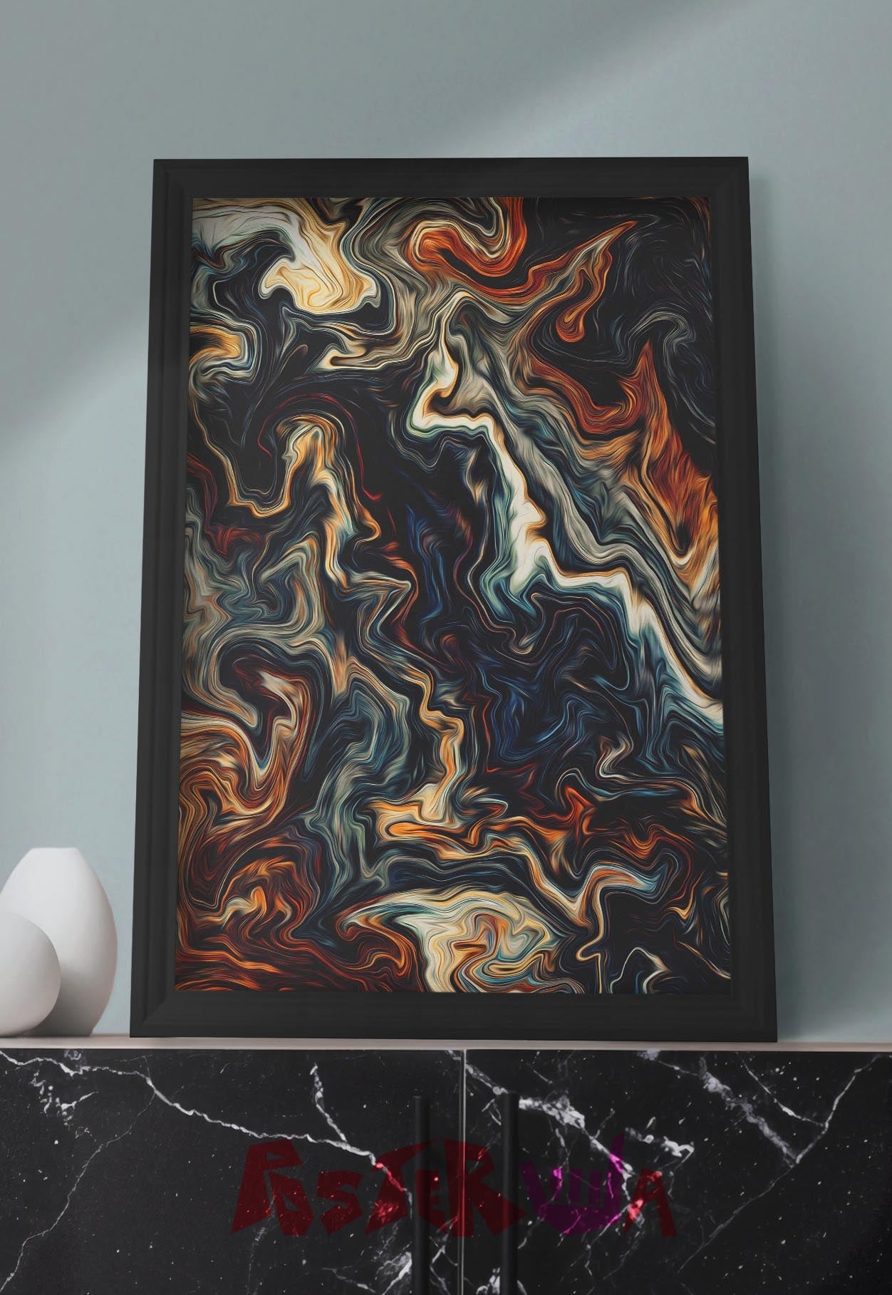 Coral Currents | Abstract | Art Poster