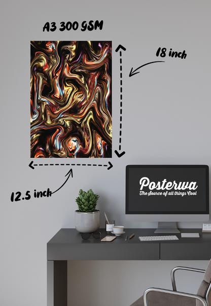 Fluid Flames | Abstract | Art Poster