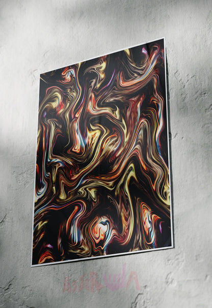 Fluid Flames | Abstract | Art Poster