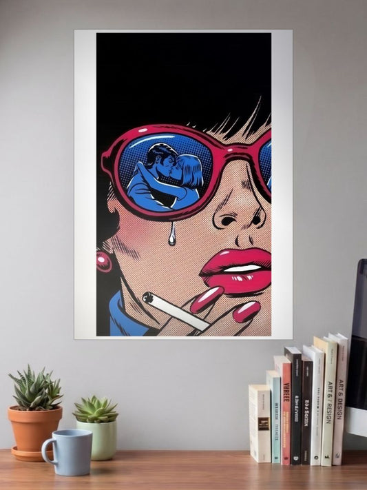 Heartbreak in Retro Hues | Punk Comic Art | Art Poster