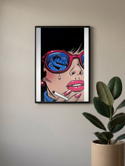 Heartbreak in Retro Hues | Punk Comic Art | Art Poster