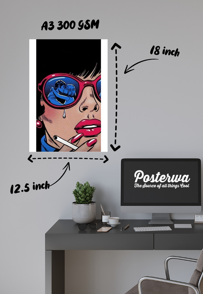 Heartbreak in Retro Hues | Punk Comic Art | Art Poster