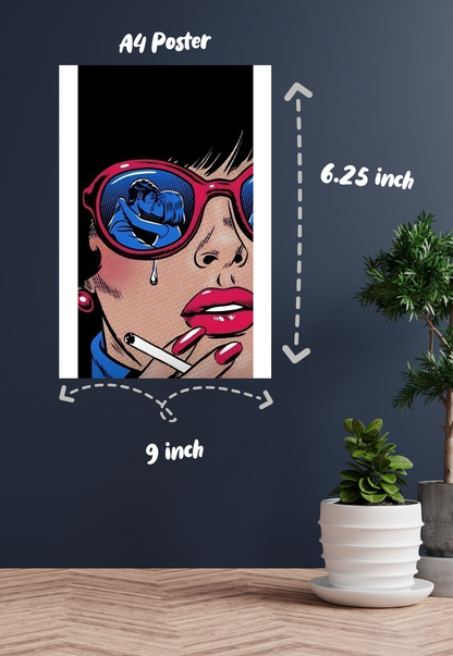Heartbreak in Retro Hues | Punk Comic Art | Art Poster