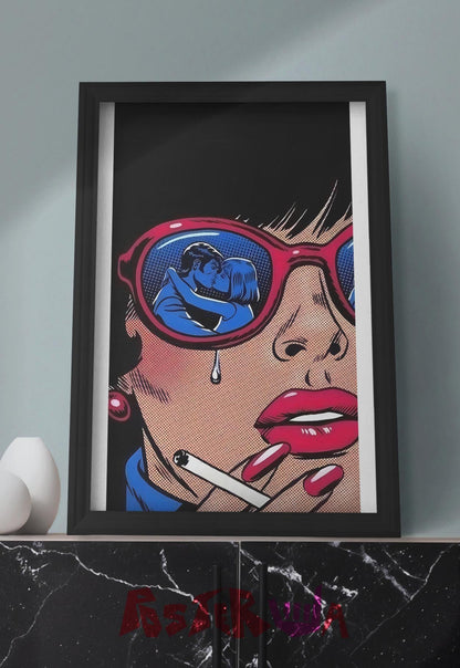 Heartbreak in Retro Hues | Punk Comic Art | Art Poster