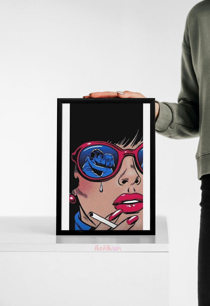 Heartbreak in Retro Hues | Punk Comic Art | Art Poster