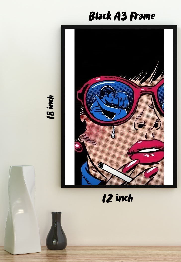 Heartbreak in Retro Hues | Punk Comic Art | Art Poster