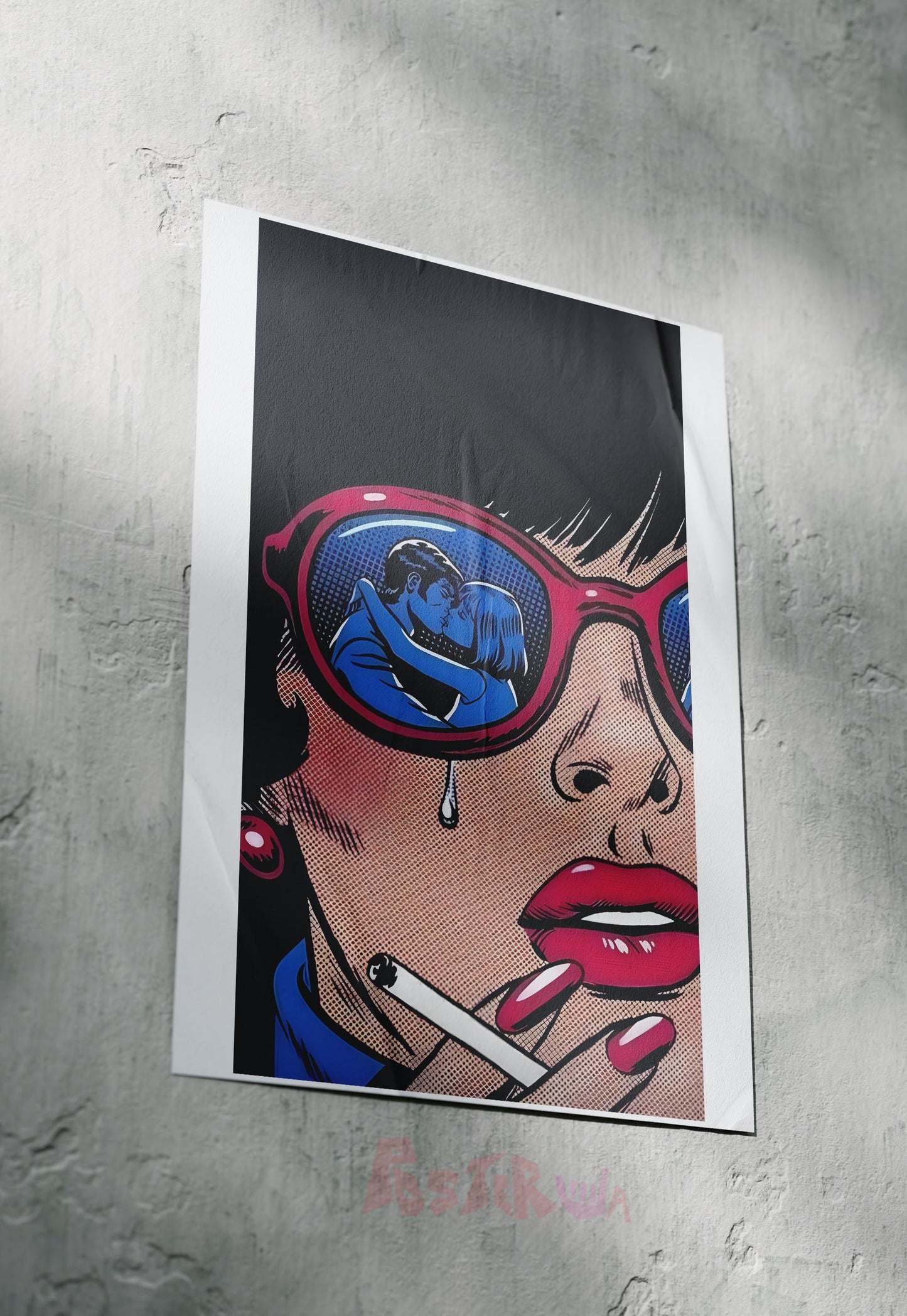 Heartbreak in Retro Hues | Punk Comic Art | Art Poster
