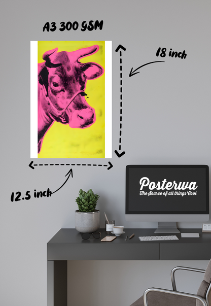 Retro Bovine Punk | Comic Art | Art Poster