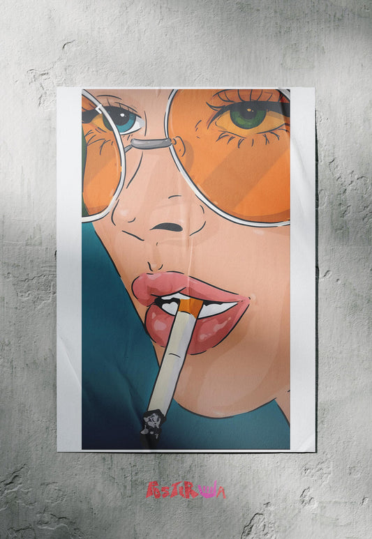 Rebel Smoke | Retro Punk | Art Poster