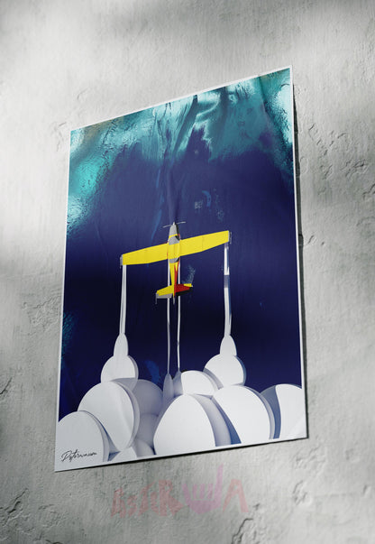 Soar to Sky | Abstract Art | Airplane Art Poster