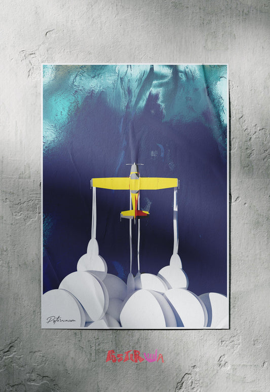 Soar to Sky | Abstract Art | Airplane Art Poster