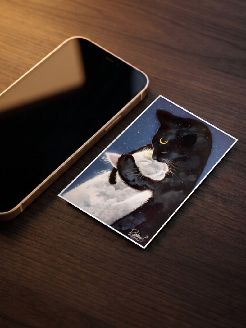 FELINOO The Black and White Cat Hug Poster