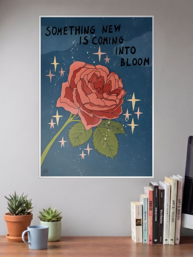 Ink Flower Garden Poster
