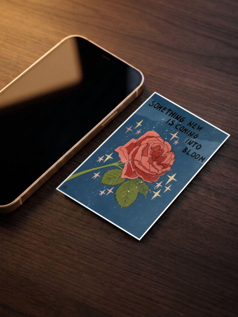 Ink Flower Garden Poster