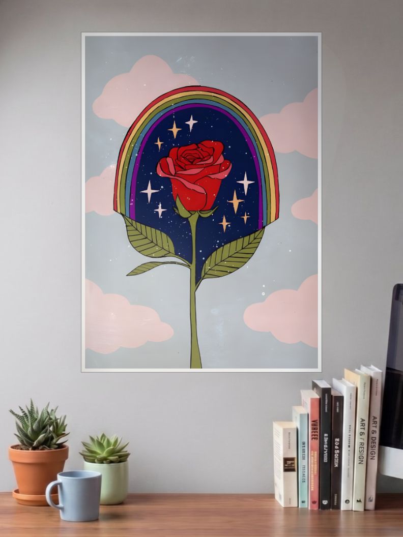 Red Rose Hope Poster