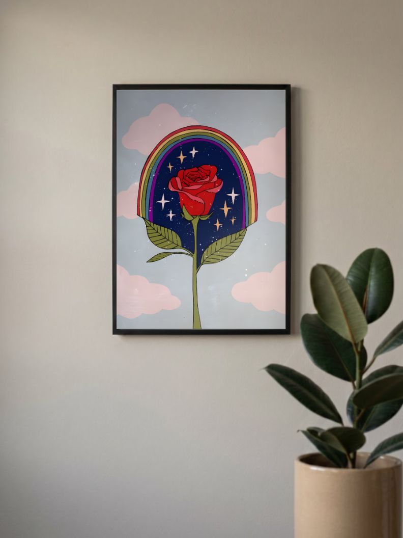 Red Rose Hope Poster