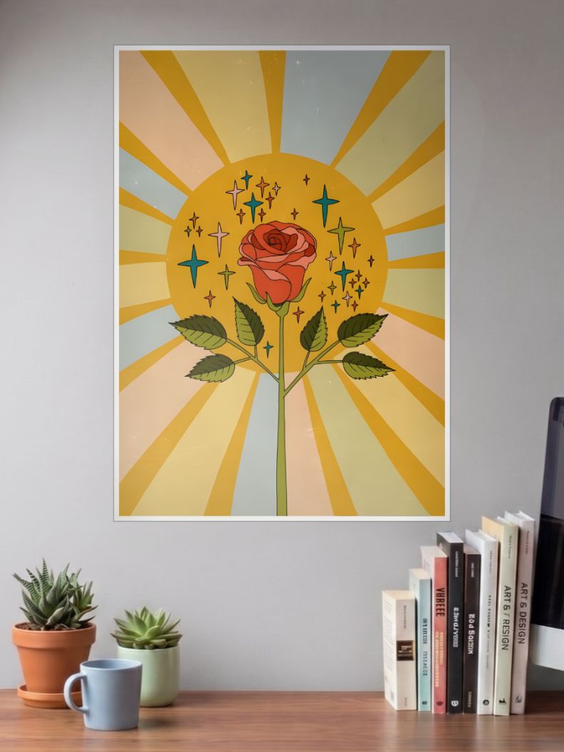 Starry Rose Poster